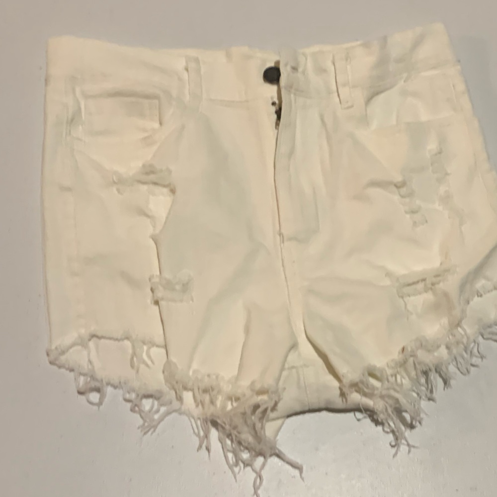 white jean shorts